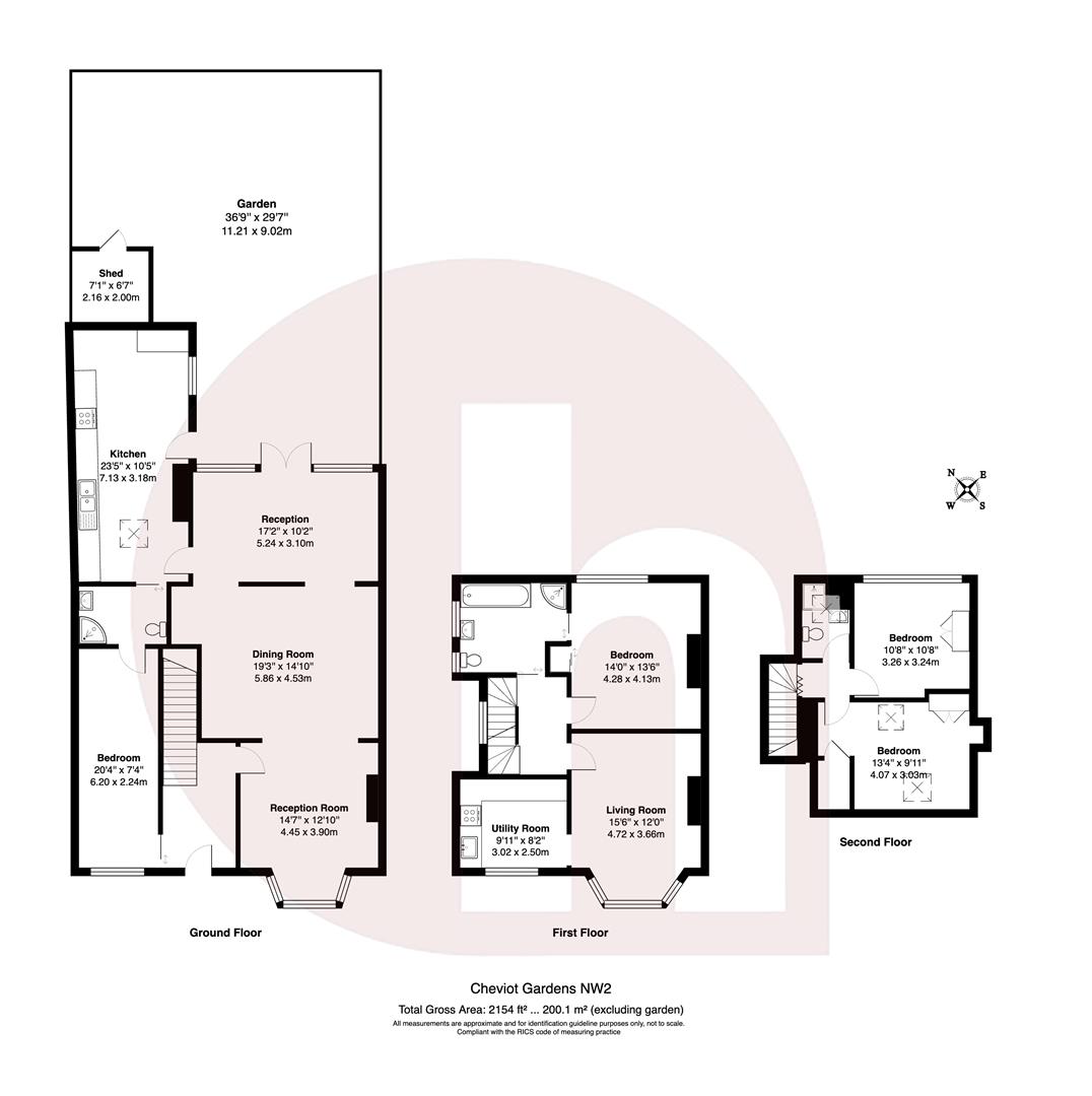 Floorplan for Cheviot Gardens, NW2