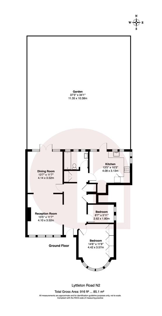 Floorplan for Lyttelton Road, N2