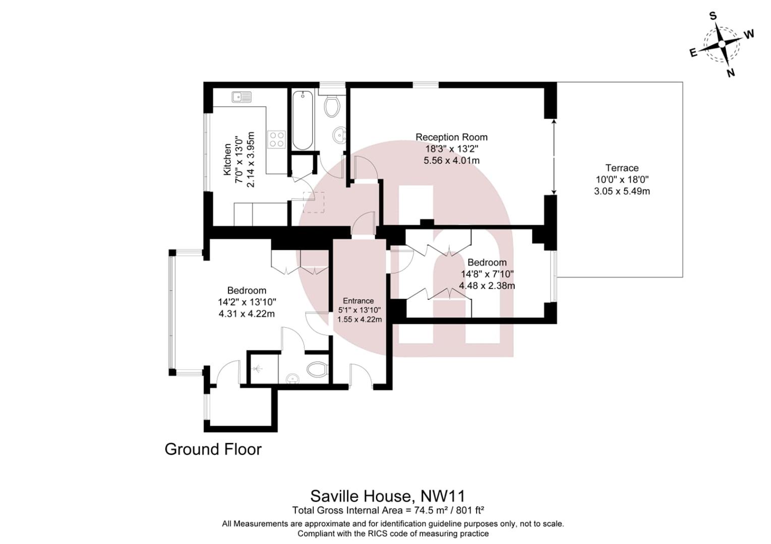 Floorplan for Saville House, NW11
