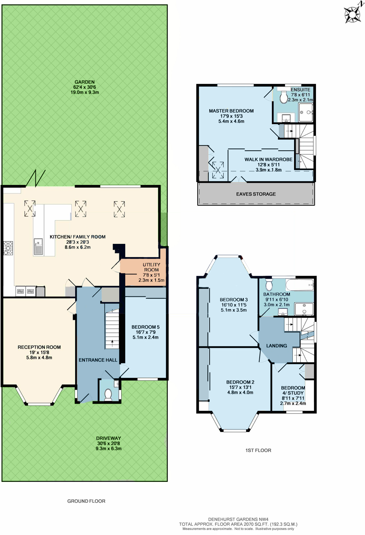 Floorplan for Denehurst Gardens, Hendon