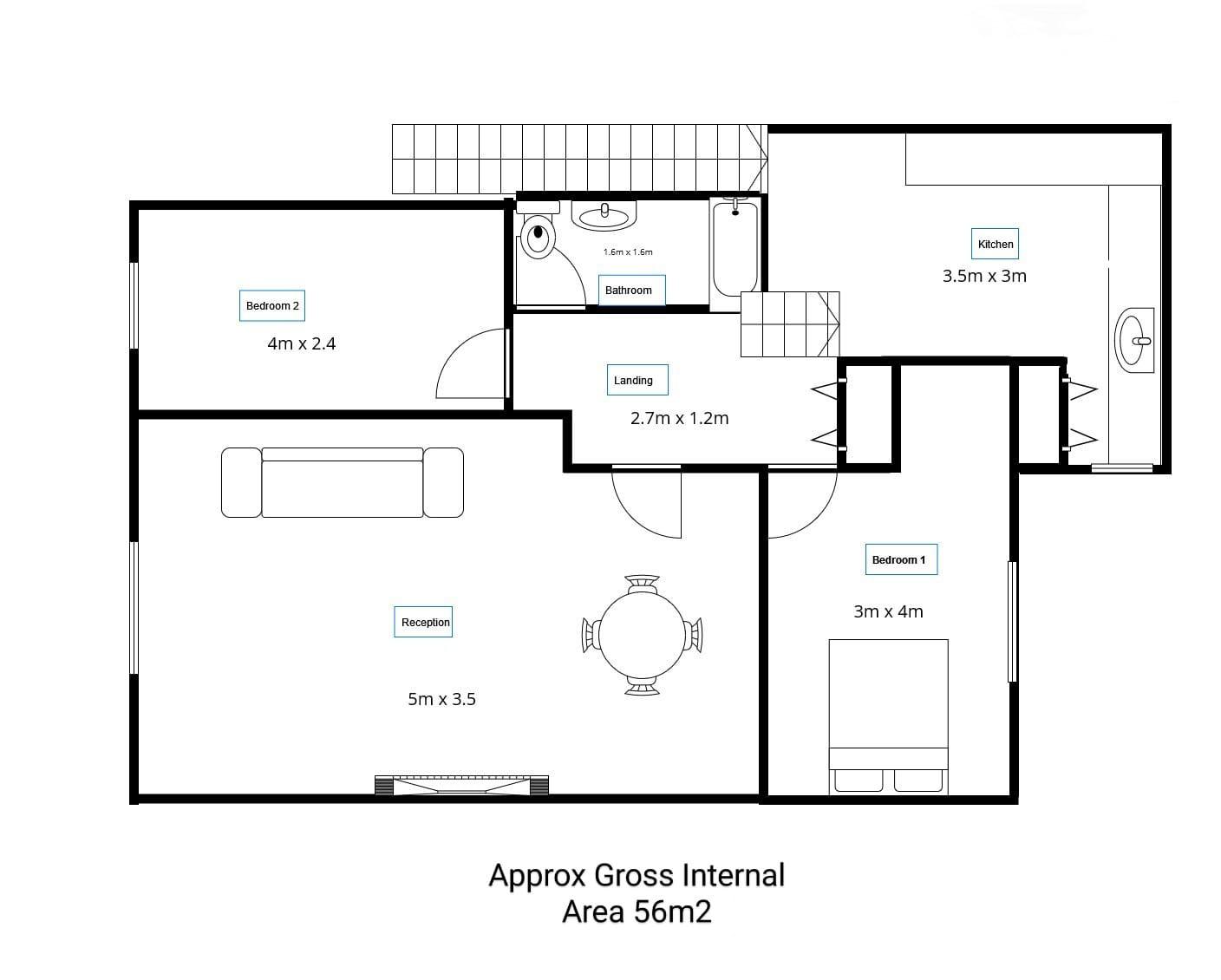 Floorplan for Agamemnon Road, West Hampstead