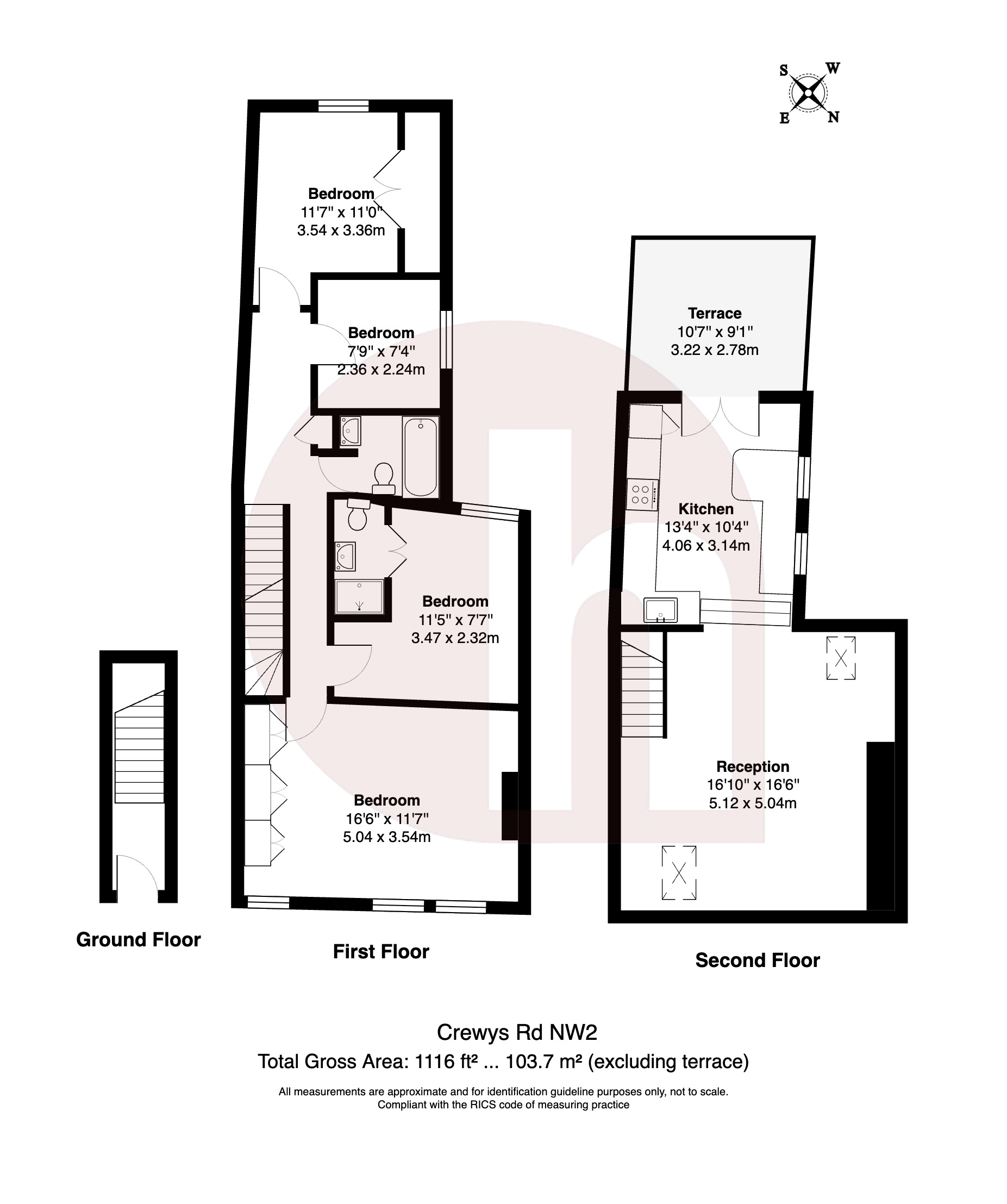Floorplan for Crewys Rd, Childs Hill