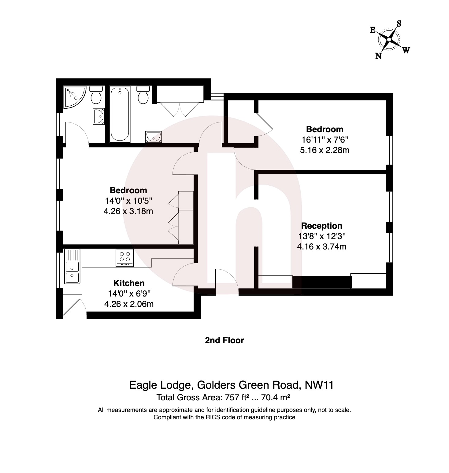 Floorplan for Eagle Lodge, Golders Green