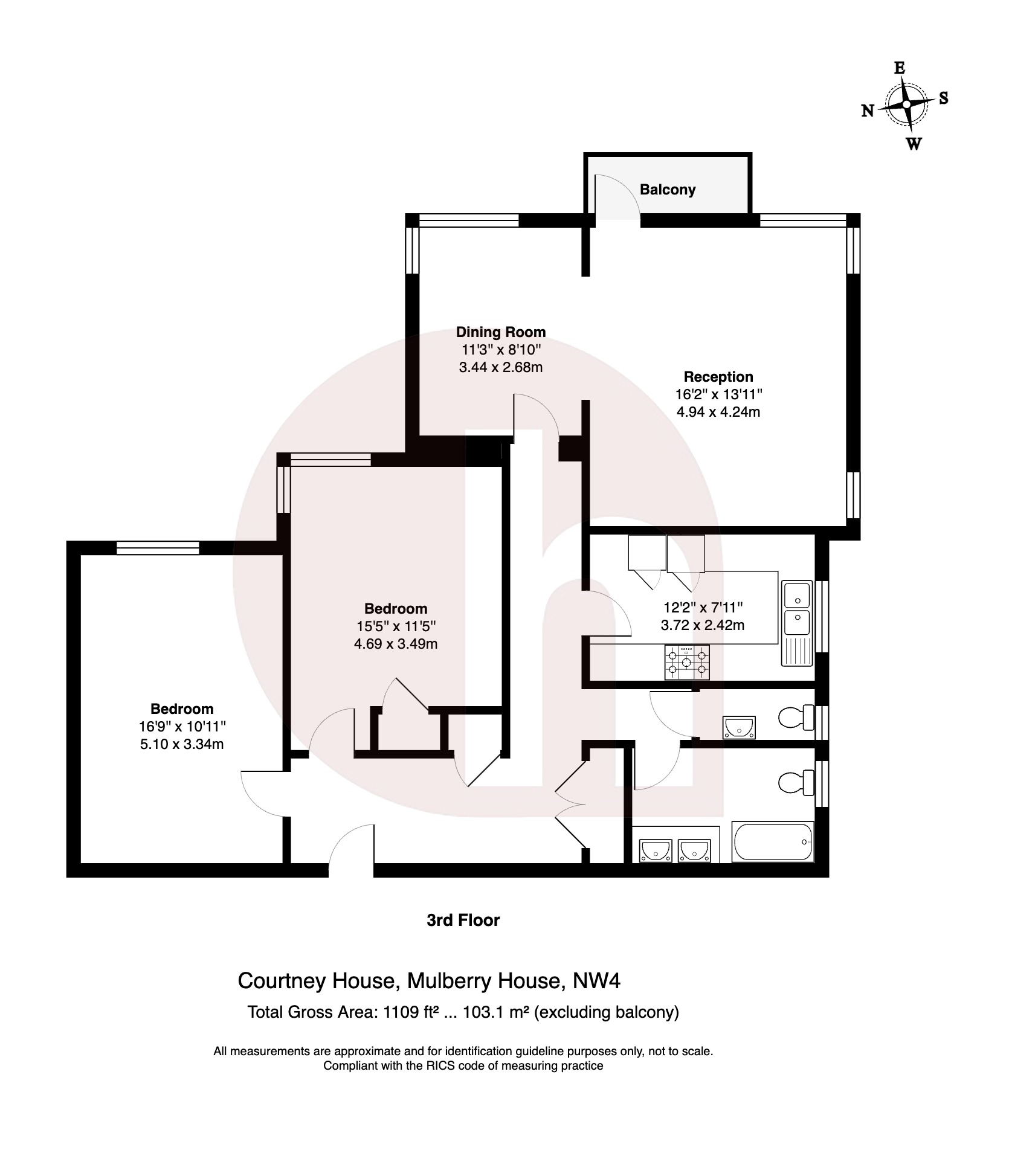 Floorplan for Courtney House, Hendon