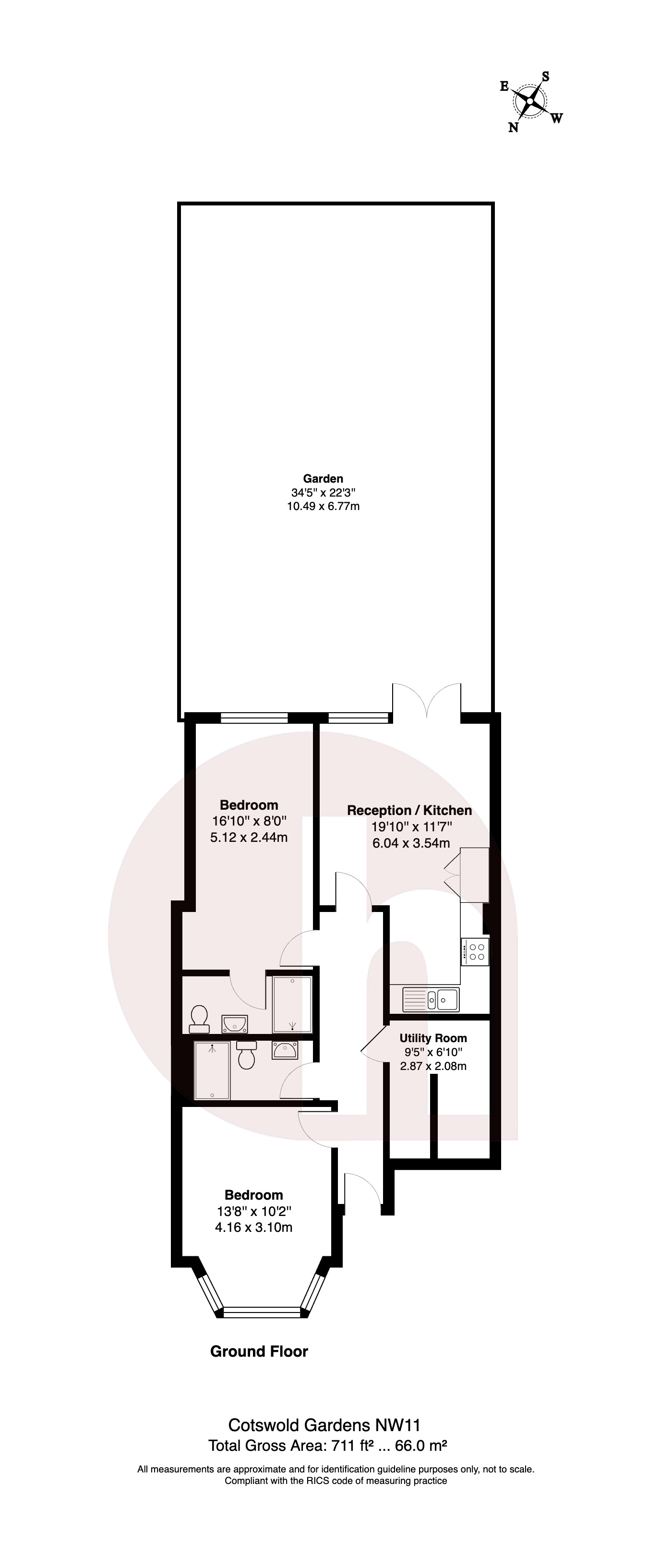 Floorplan for Cotswold Gardens, Golders Green Estate