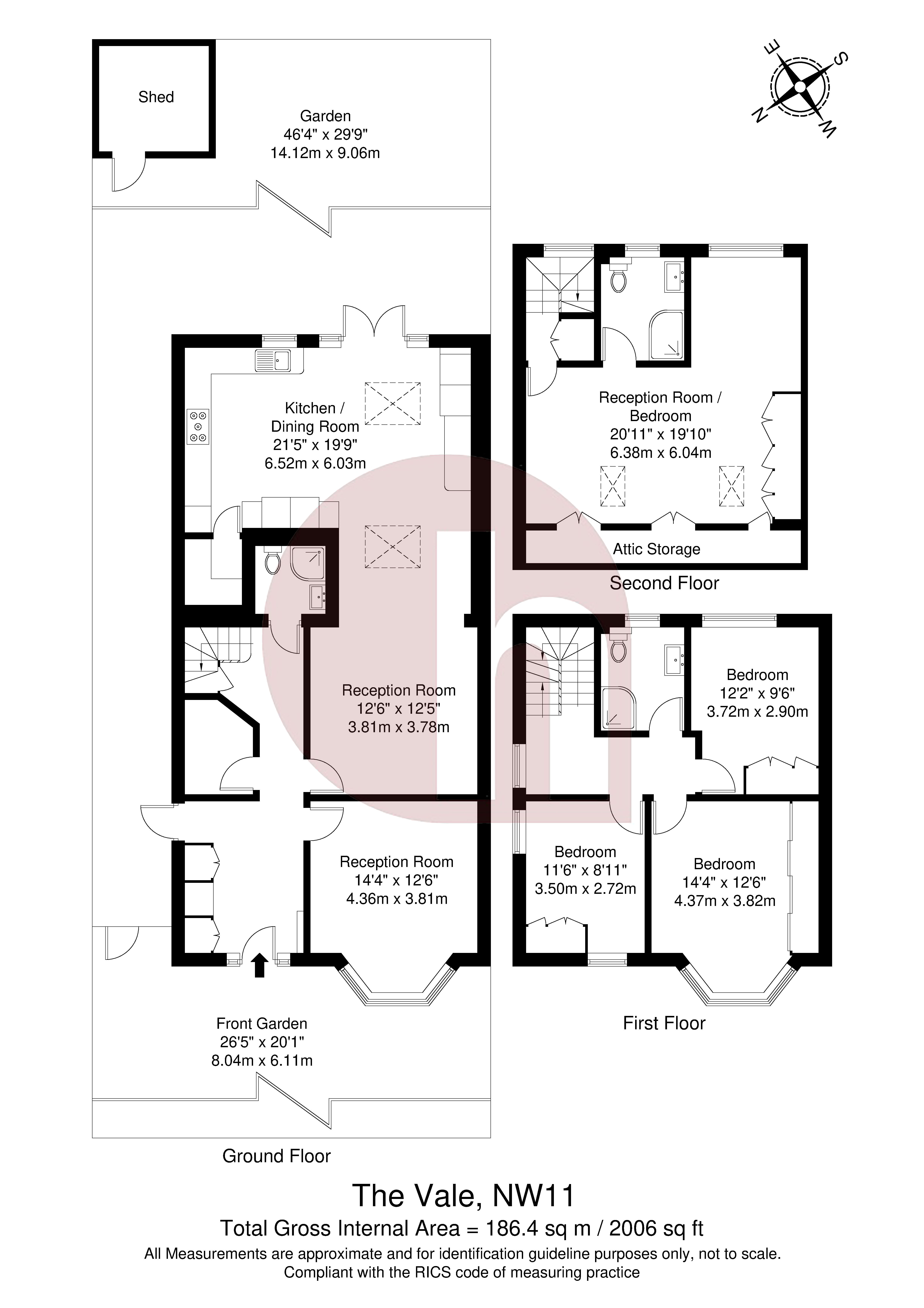 Floorplan for The Vale, Golders Green