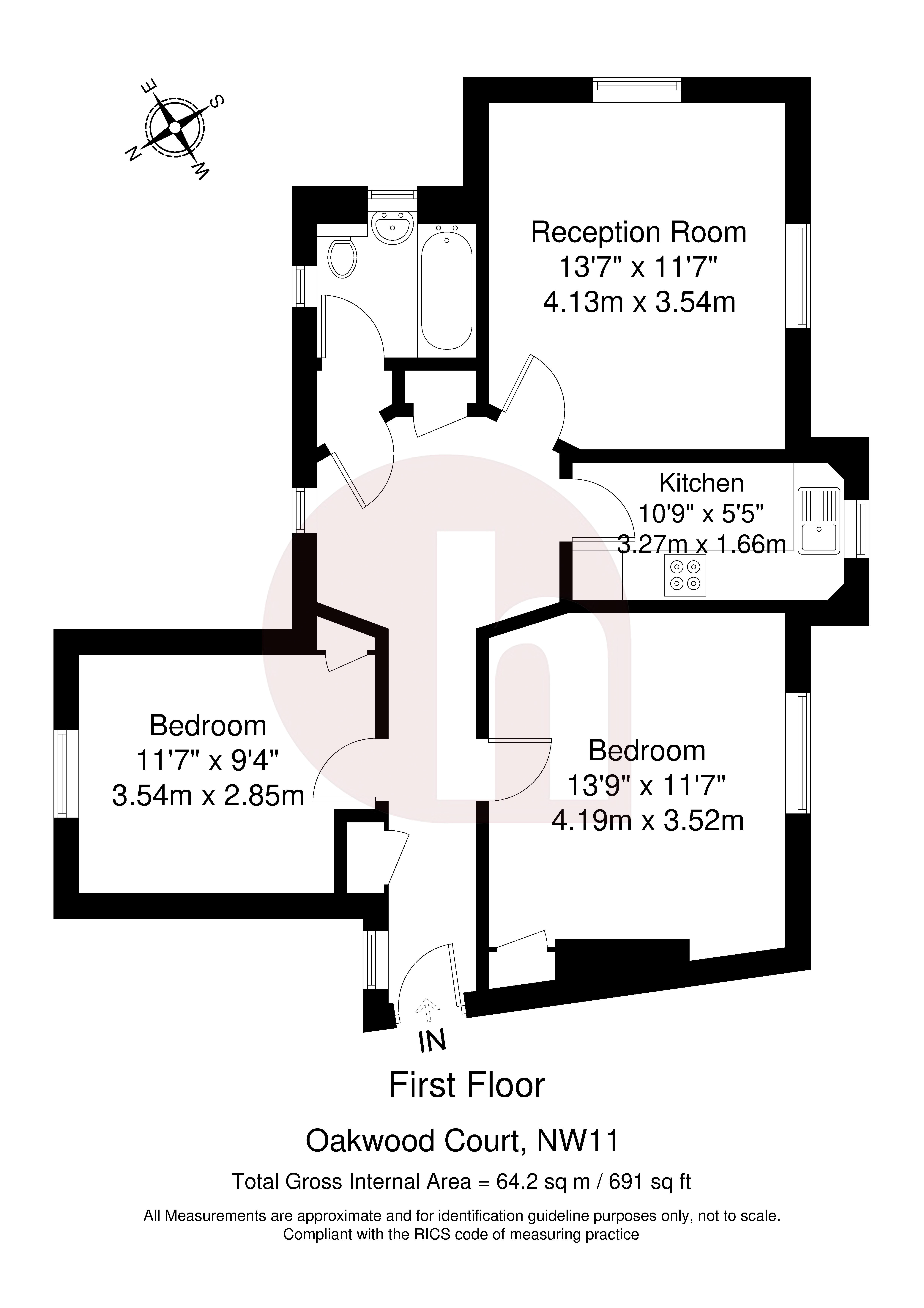 Floorplan for Addison Way, Hampstead Gardens Suburb