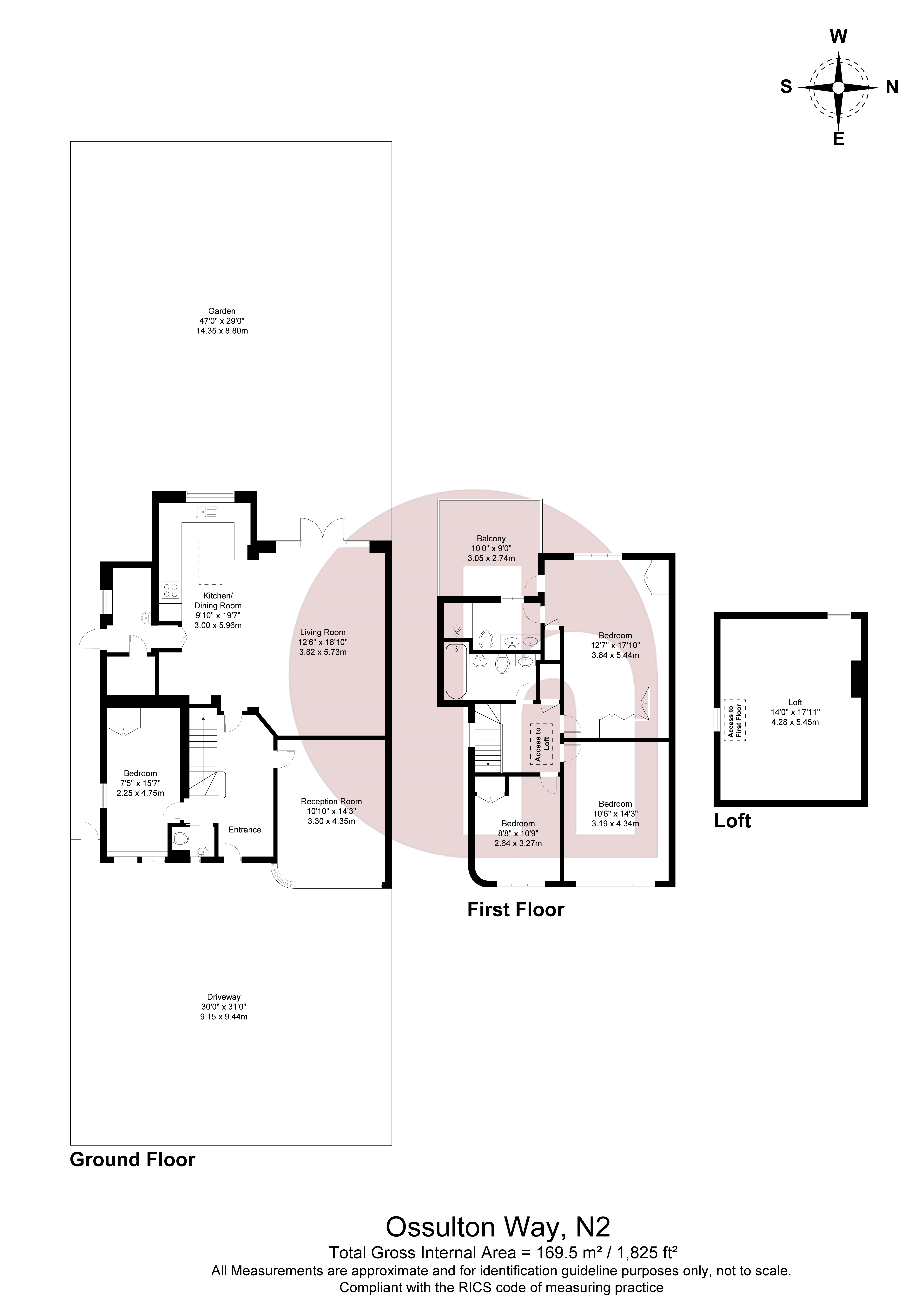 Floorplan for Ossulton Way, Hampstead Garden Suburb