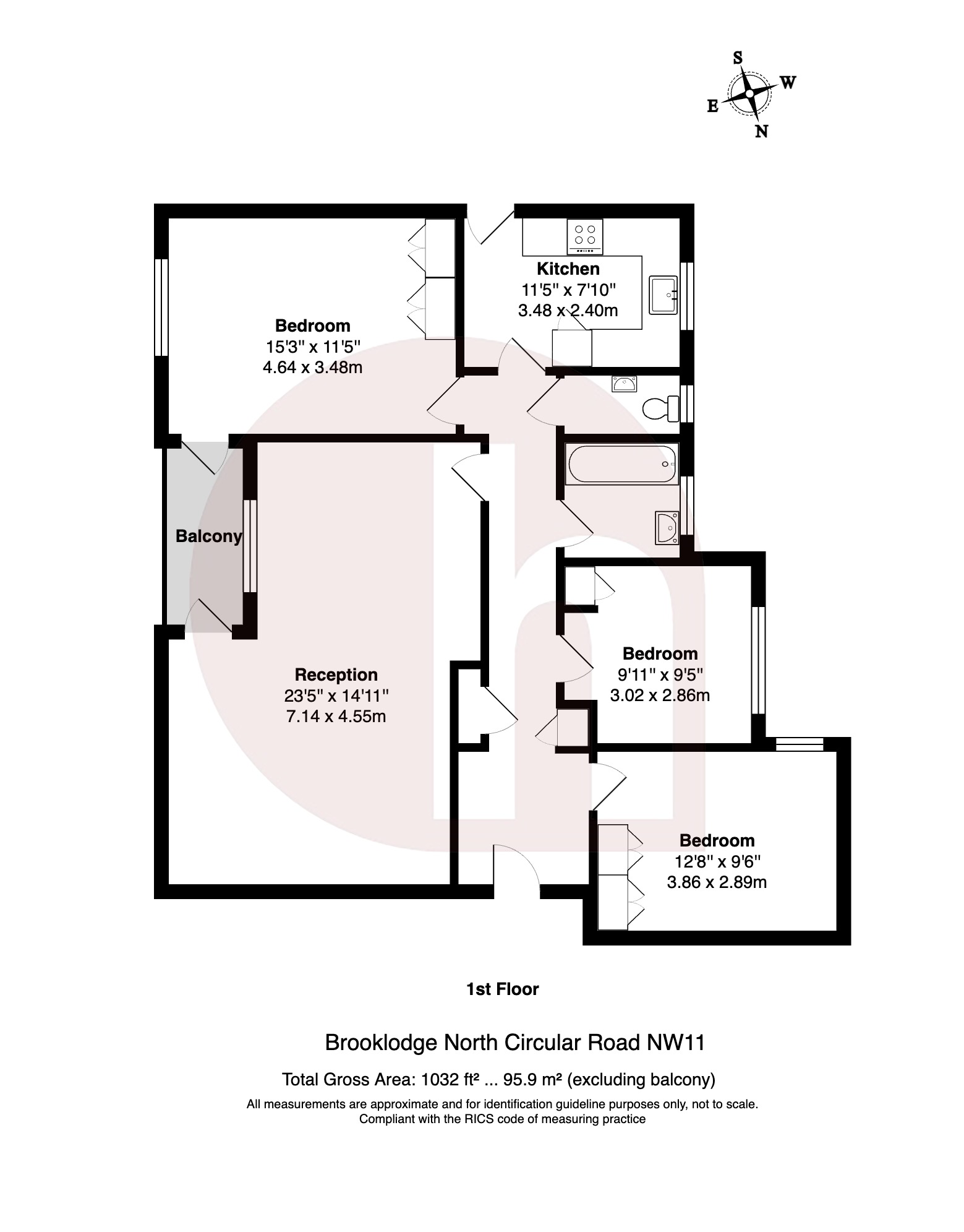 Floorplan for Brook Lodge, Hendon