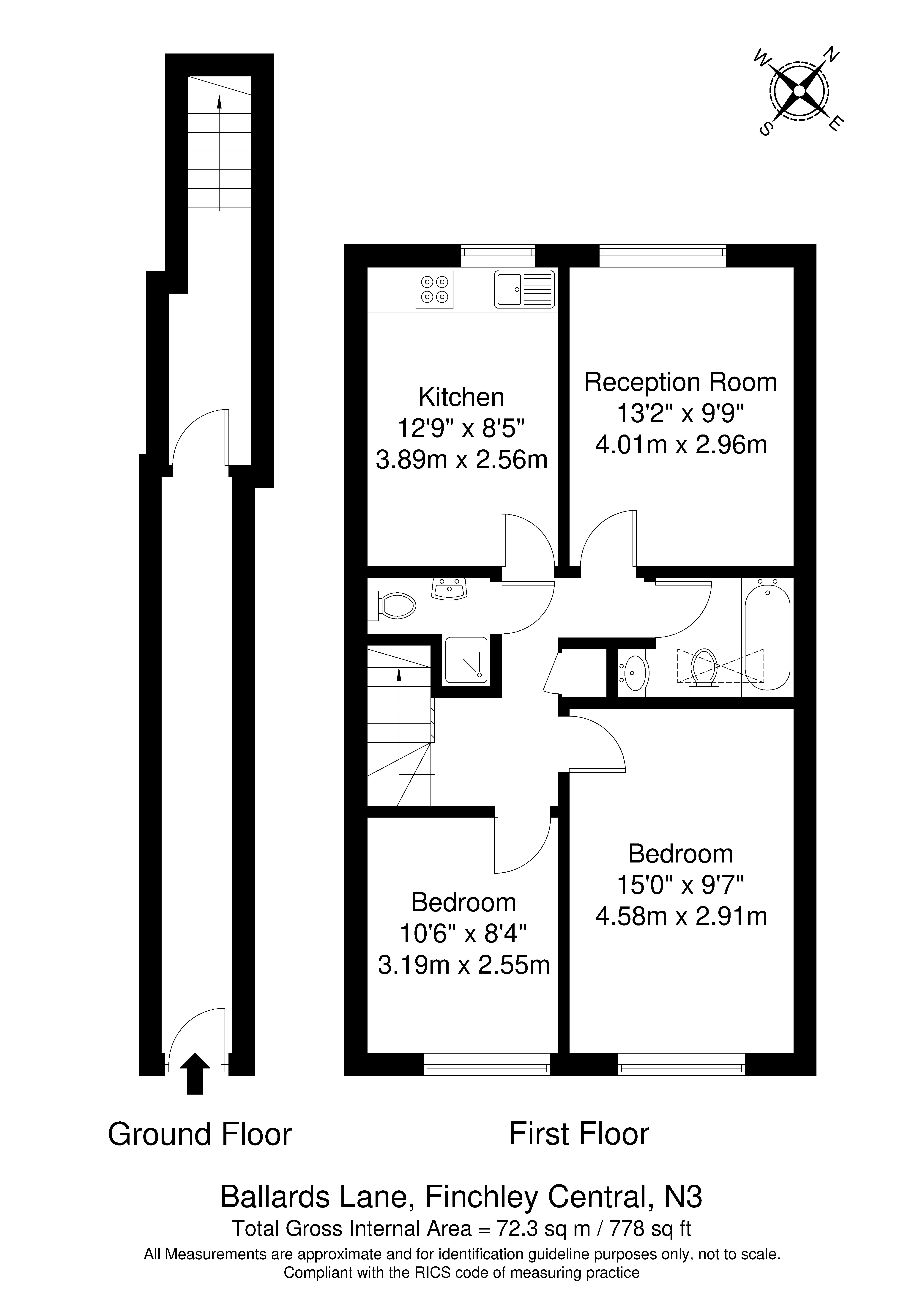 Floorplan for Ballards Lane, Finchley Central
