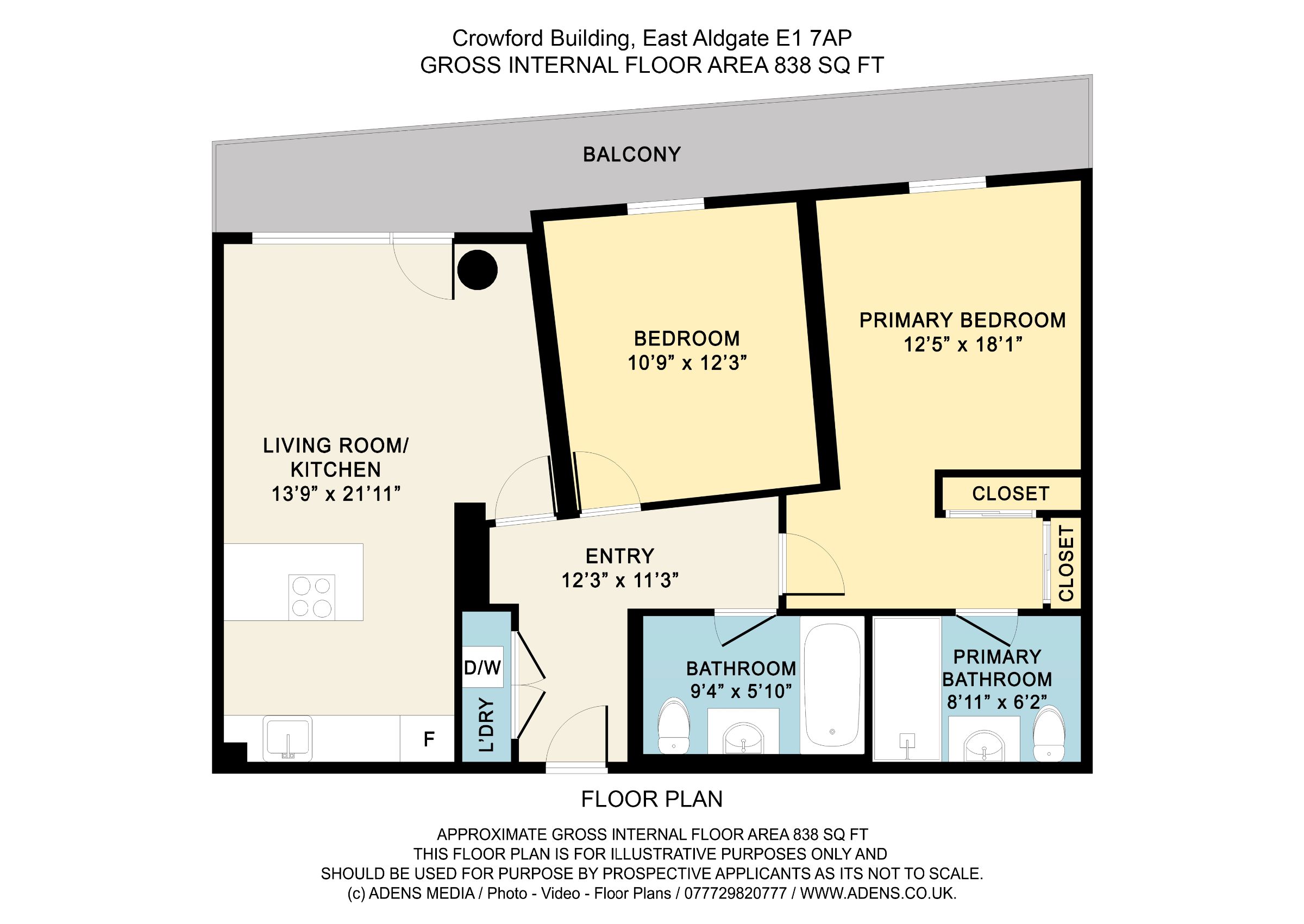 Floorplan for Apartment, Crawford Building, Whitechapel High Street, London