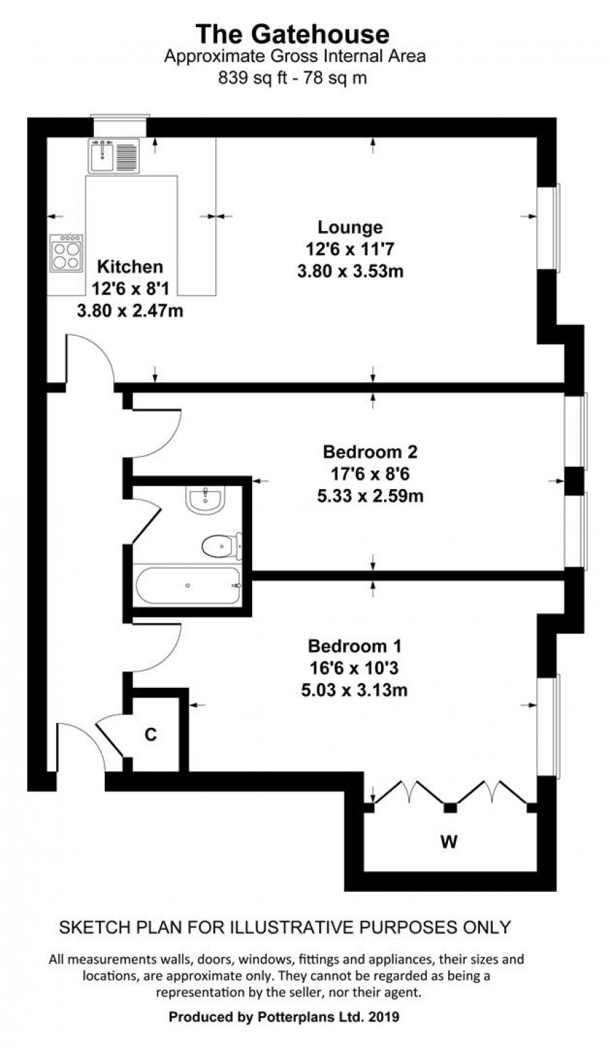 Floorplan for The Gatehouse, Cheltenham