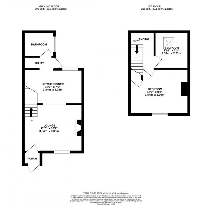 Floorplan for Rosehill Terrace, Coltham Fields, Cheltenham