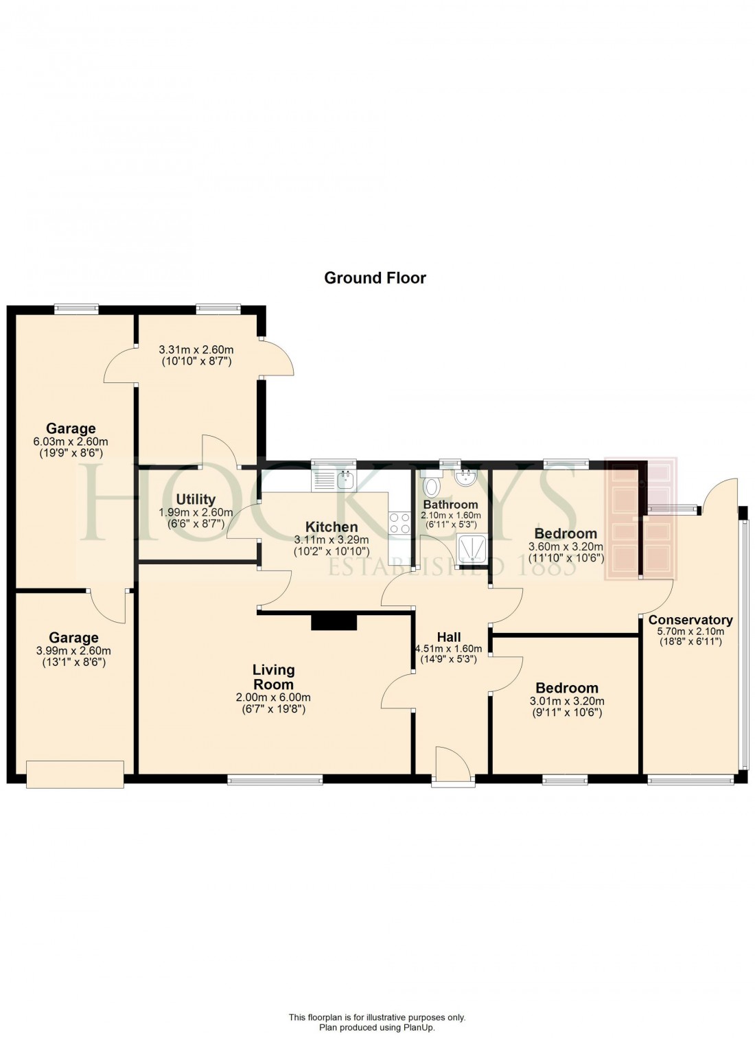 Floorplan for Thorns Close, Wickhambrook, CB8
