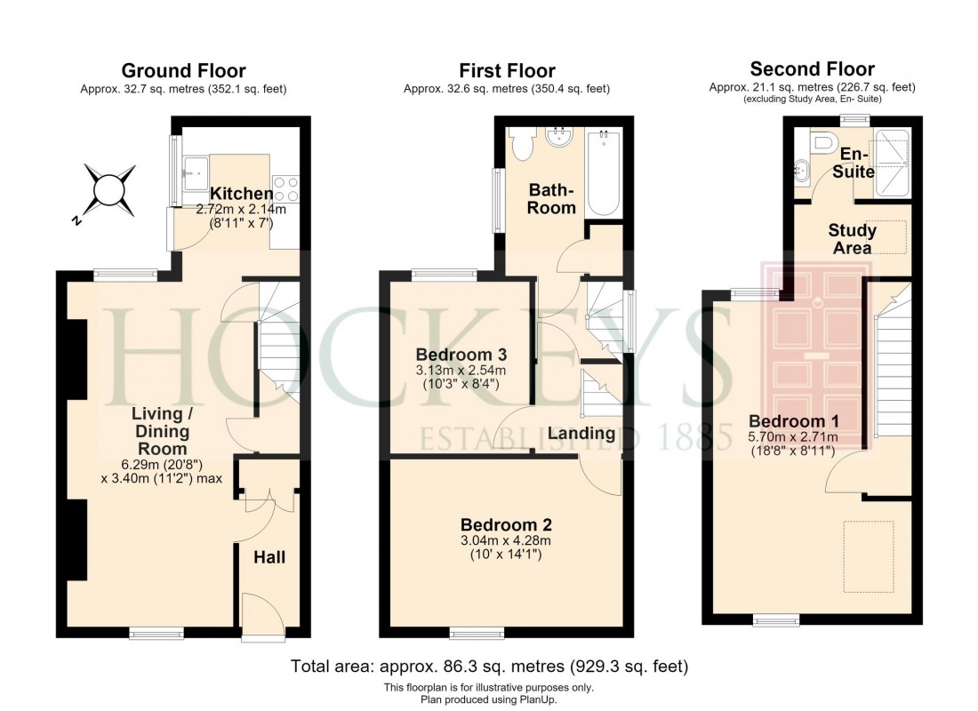 Floorplan for Castle Row, Cambridge, CB3