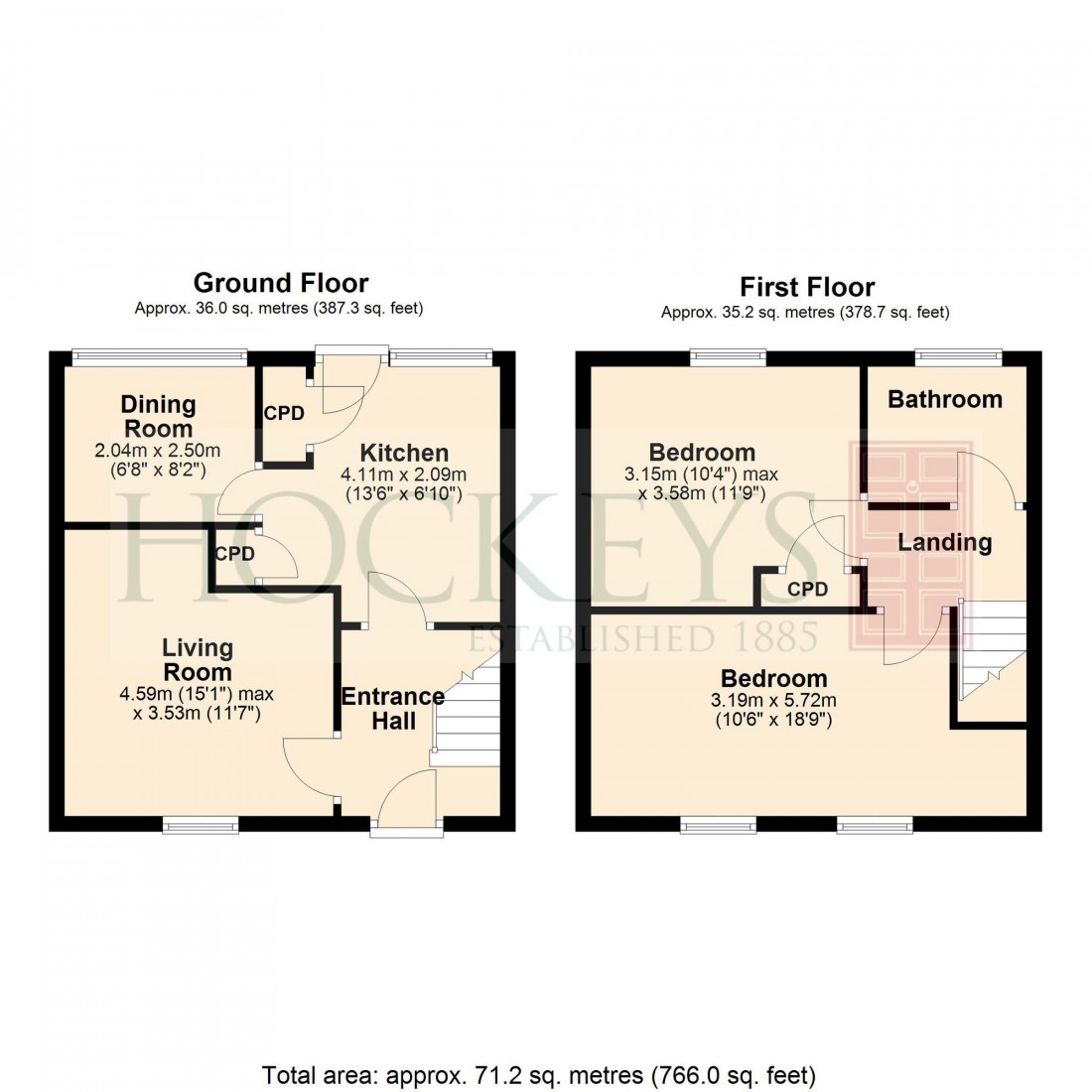 Floorplan for Barnes Close, Cambridge, CB5