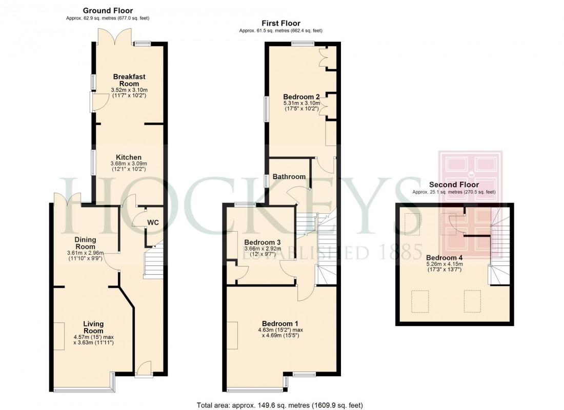 Floorplan for Eltisley Avenue, Cambridge, CB3