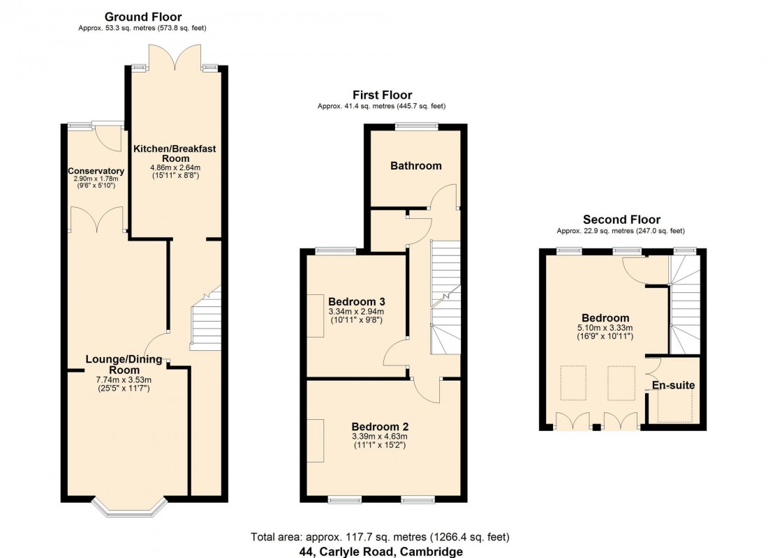 Floorplan for Carlyle Road, Cambridge, CB4