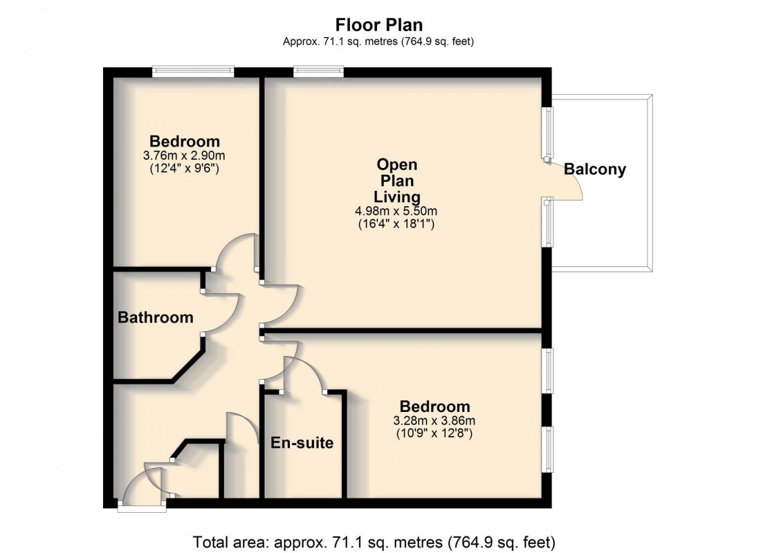 Floorplan for Scholars Walk, Cambridge, CB4