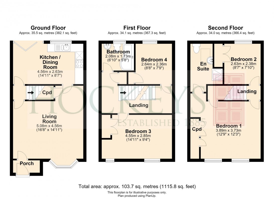 Floorplan for Ravensworth Gardens, Cambridge, CB1