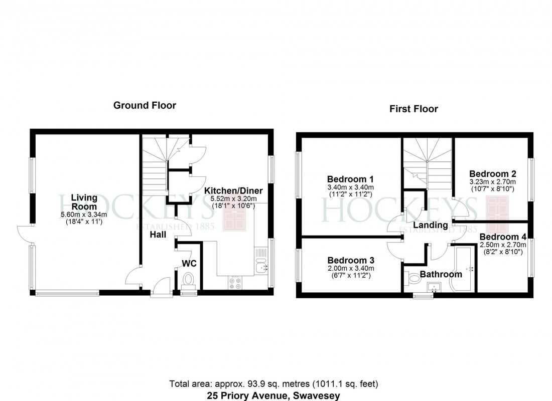 Floorplan for Priory Avenue, Swavesey, CB24