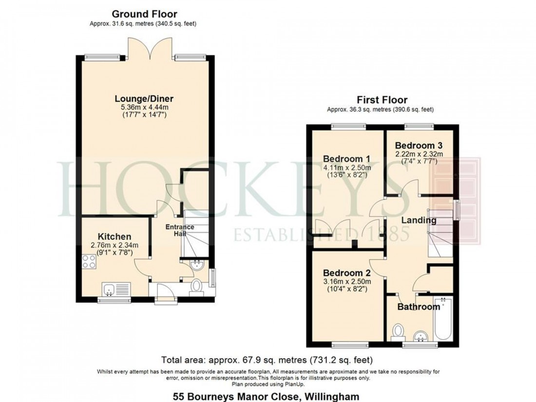 Floorplan for Bourneys Manor Close, Willingham, CB24