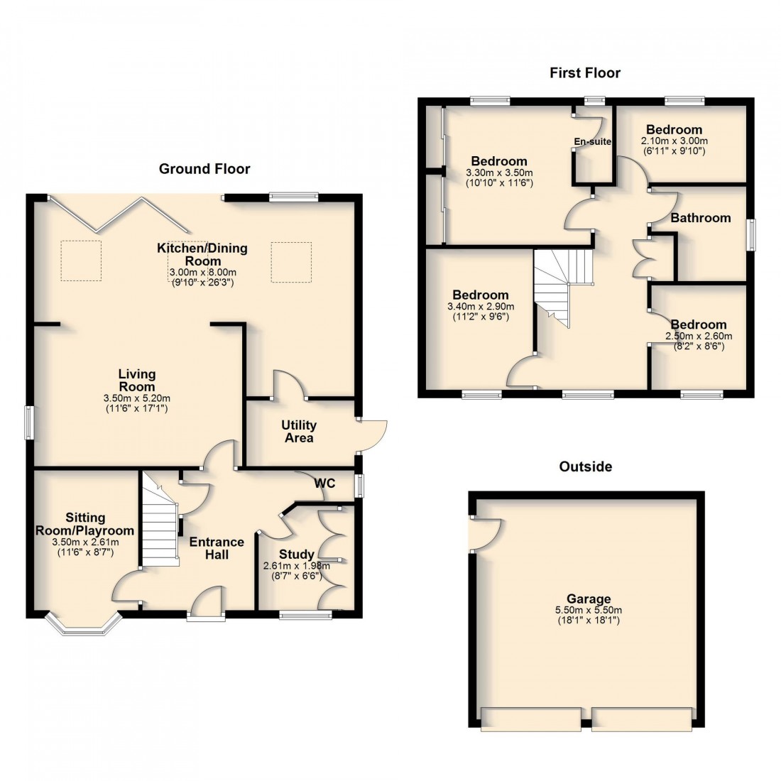 Floorplan for Peacock Drive, Bottisham, CB25