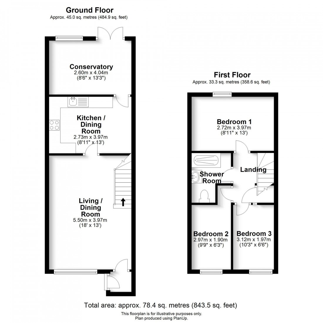 Floorplan for Websters Way, Over, CB24