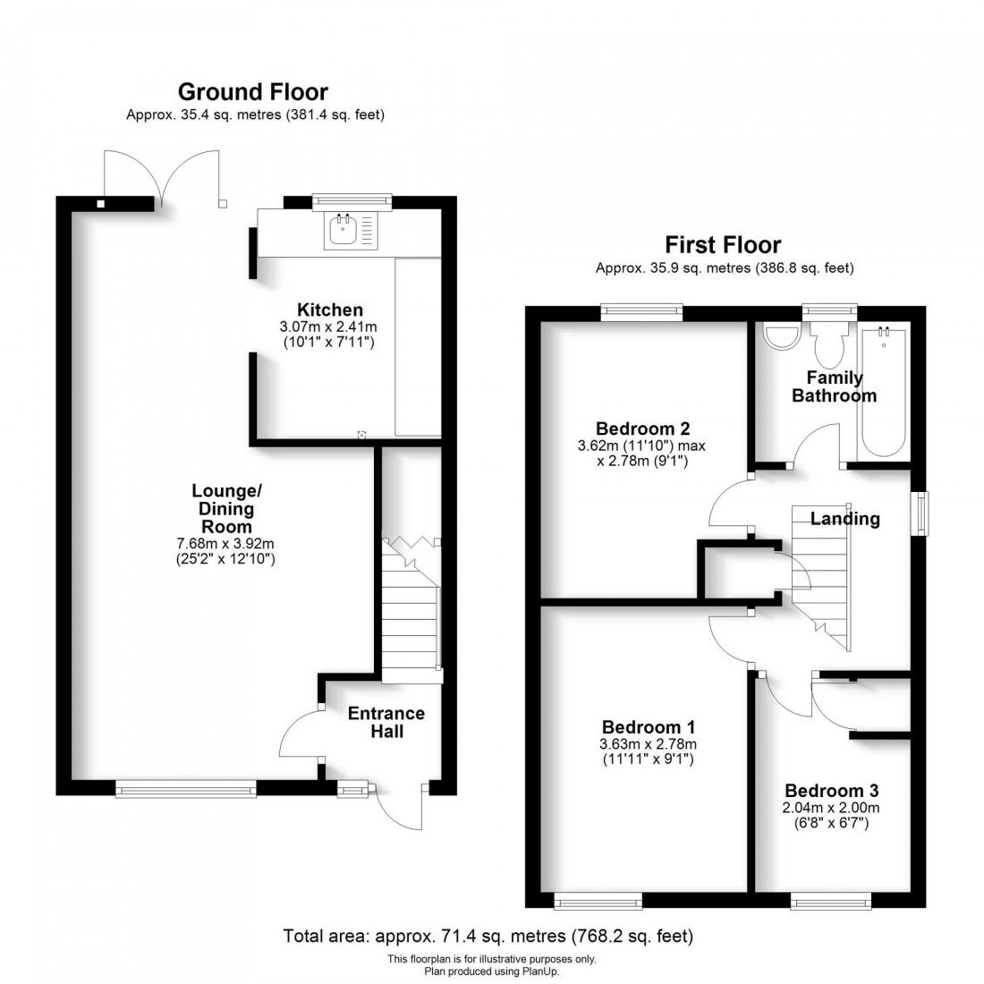 Floorplan for Asplins Close, Over, CB24