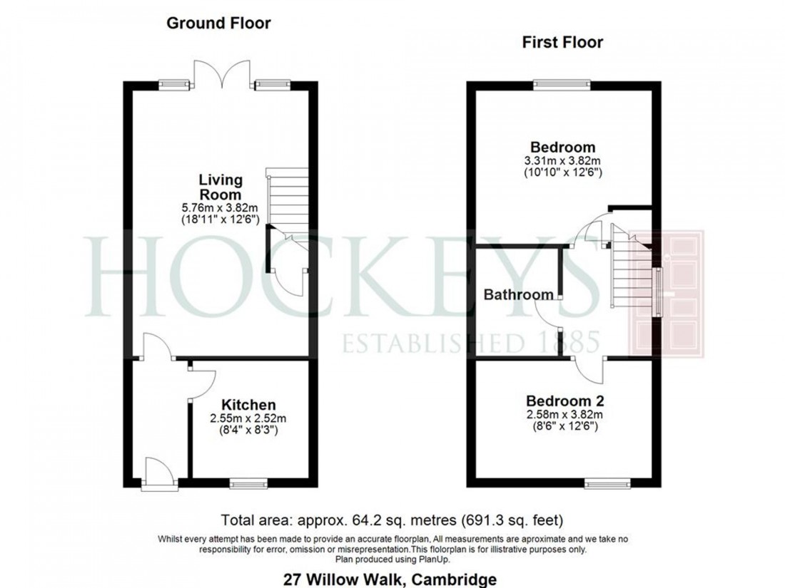 Floorplan for Willow Walk, Cambridge, CB1