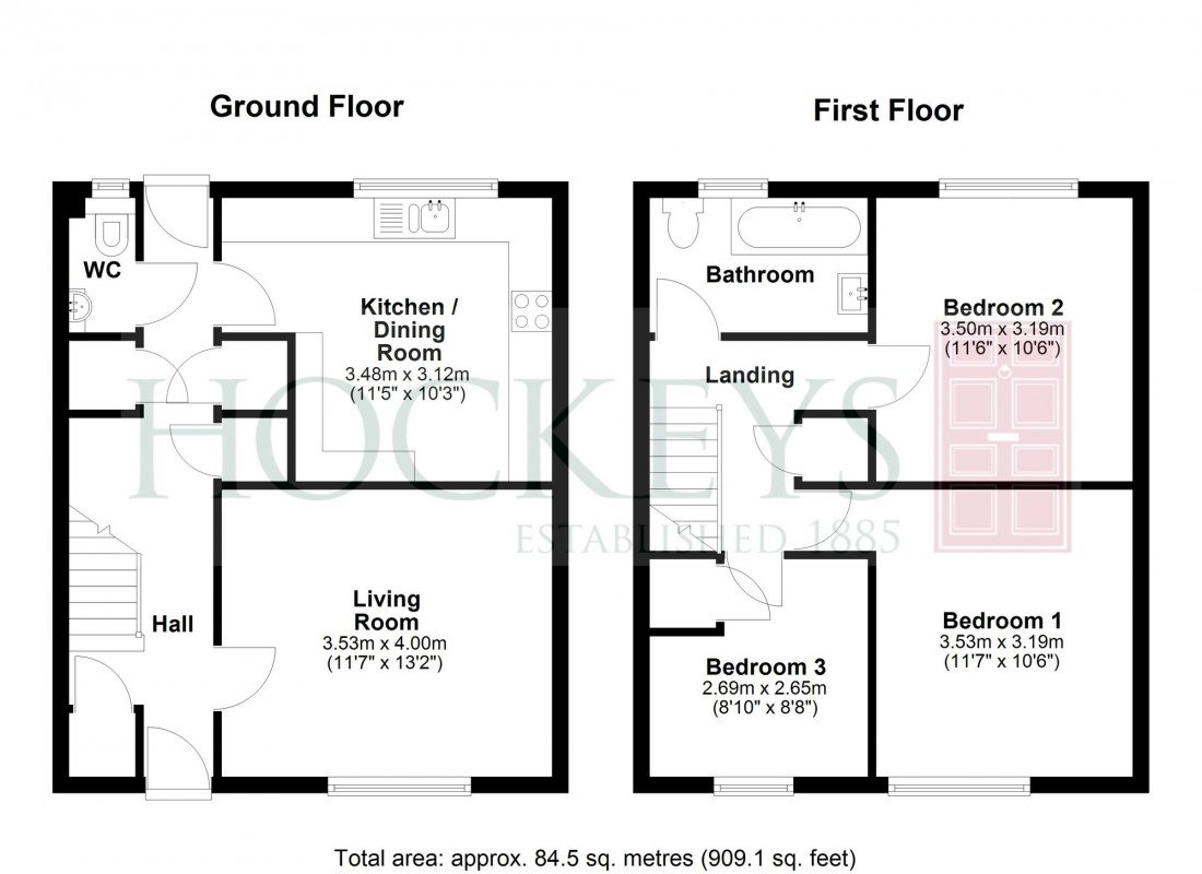 Floorplan for Drings Close, Over, CB24