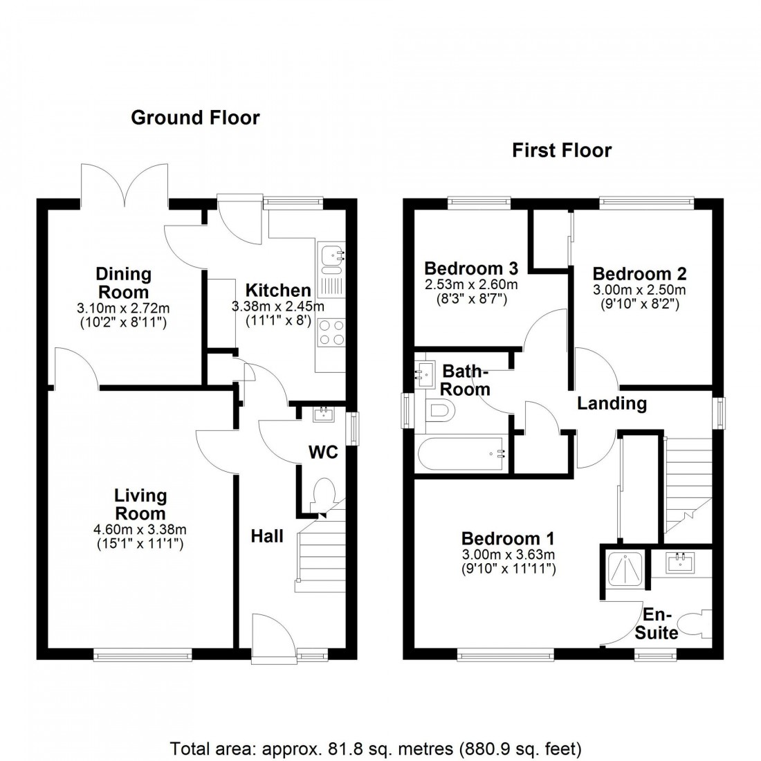 Floorplan for Moat Way, Swavesey, CB24