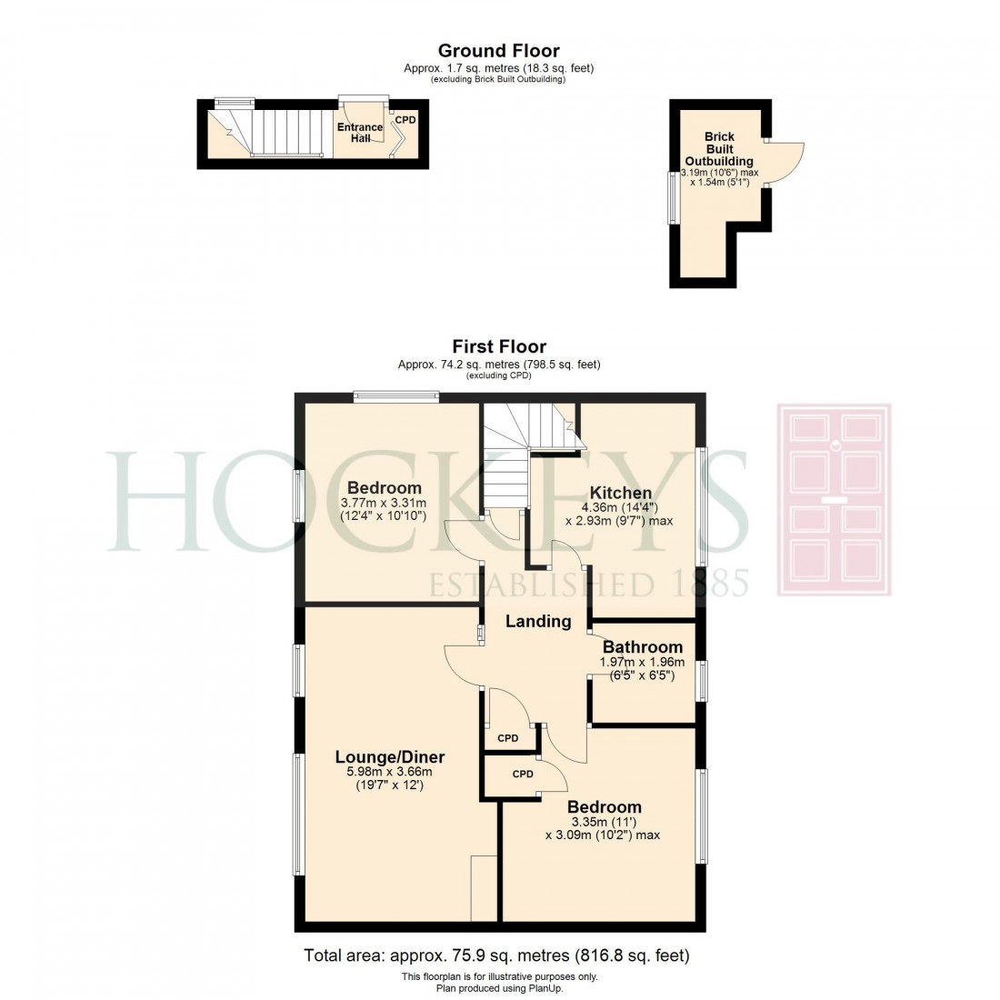 Floorplan for Rustat Road, Cambridge, CB1