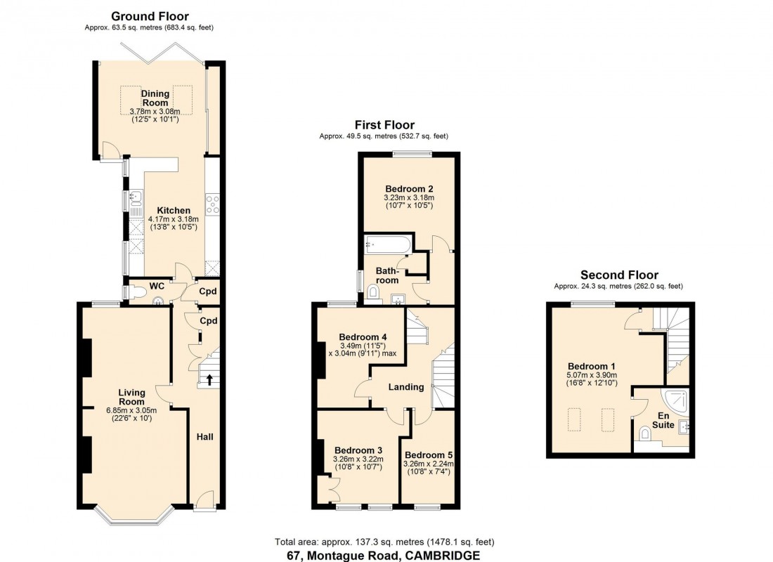 Floorplan for Montague Road, Cambridge, CB4