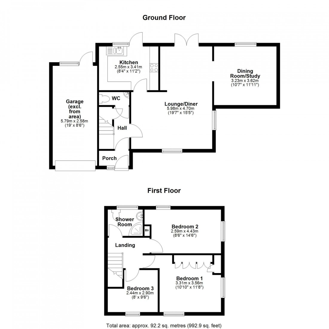 Floorplan for The Lanes, Over, CB24