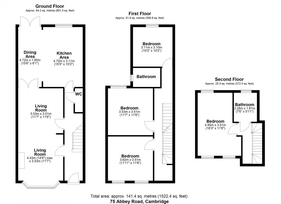 Floorplan for Abbey Road, Cambridge, CB5