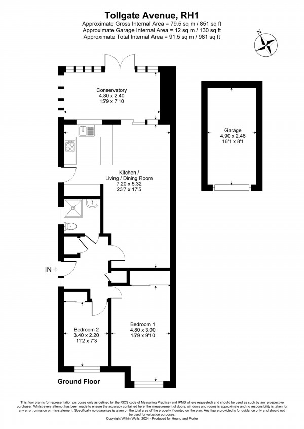 Floorplan for Tollgate Avenue, Redhill, Surrey