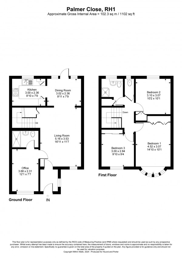 Floorplan for Palmer Close, Redhill, Surrey