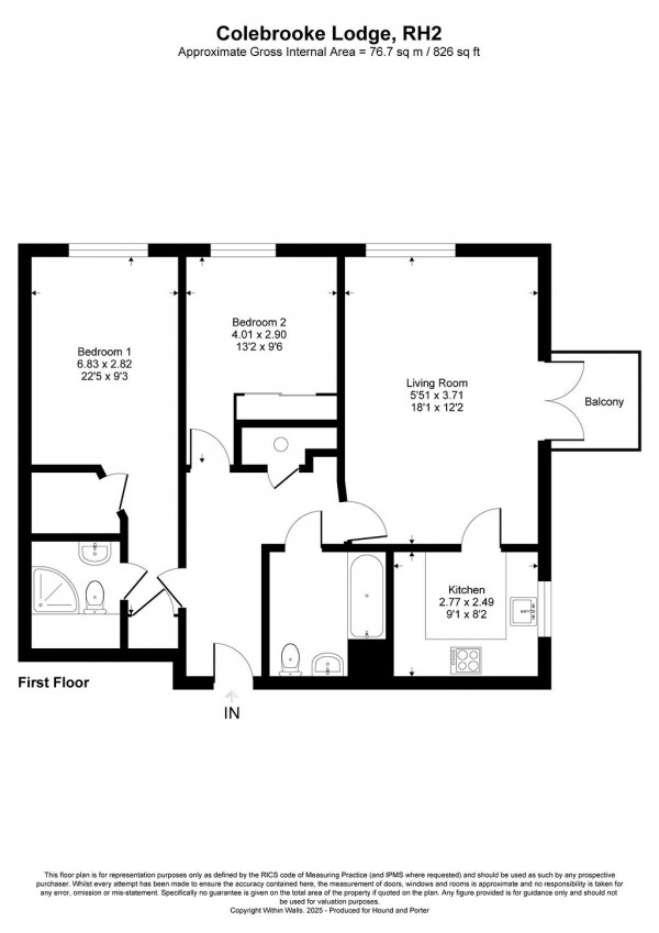 Floorplan for Colebrooke Lodge, Reigate, Surrey