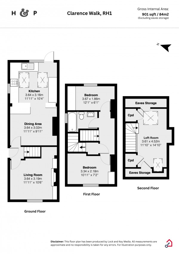 Floorplan for Clarence Walk, Redhill, Surrey
