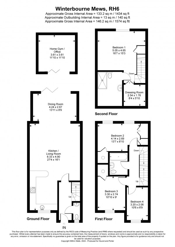 Floorplan for Winterbourne Mews, Oxted, Surrey