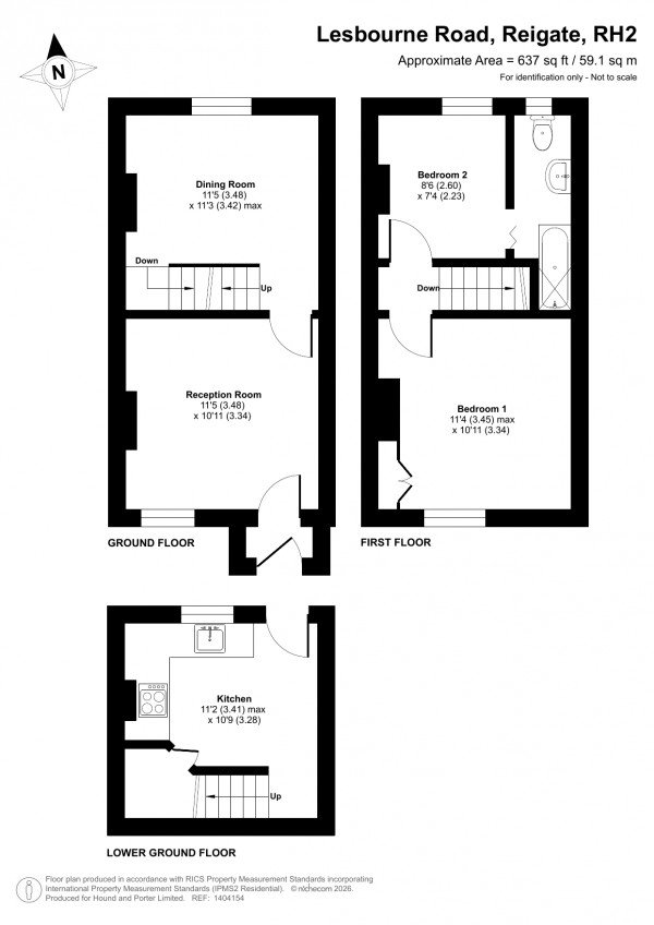 Floorplan for Lesbourne Road, Reigate, Surrey