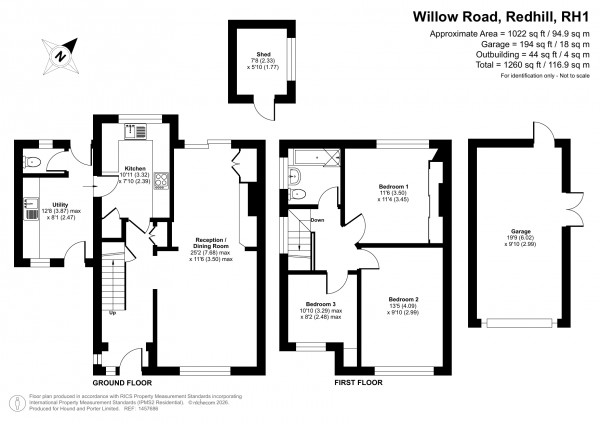 Floorplan for Willow Road, Redhill, Surrey