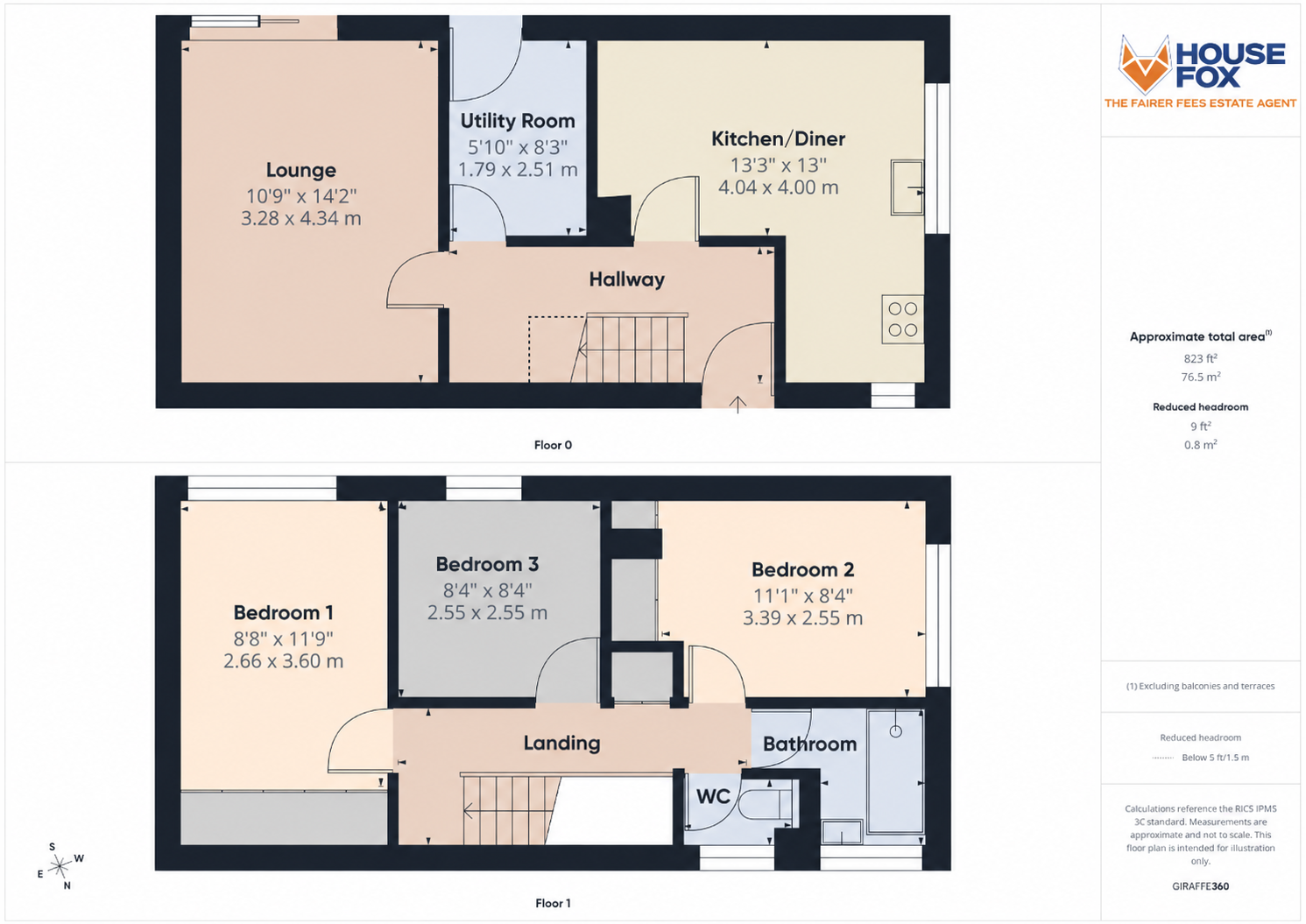 Floorplan for Clovelly Road, Worle, Weston-Super-Mare, Somerset