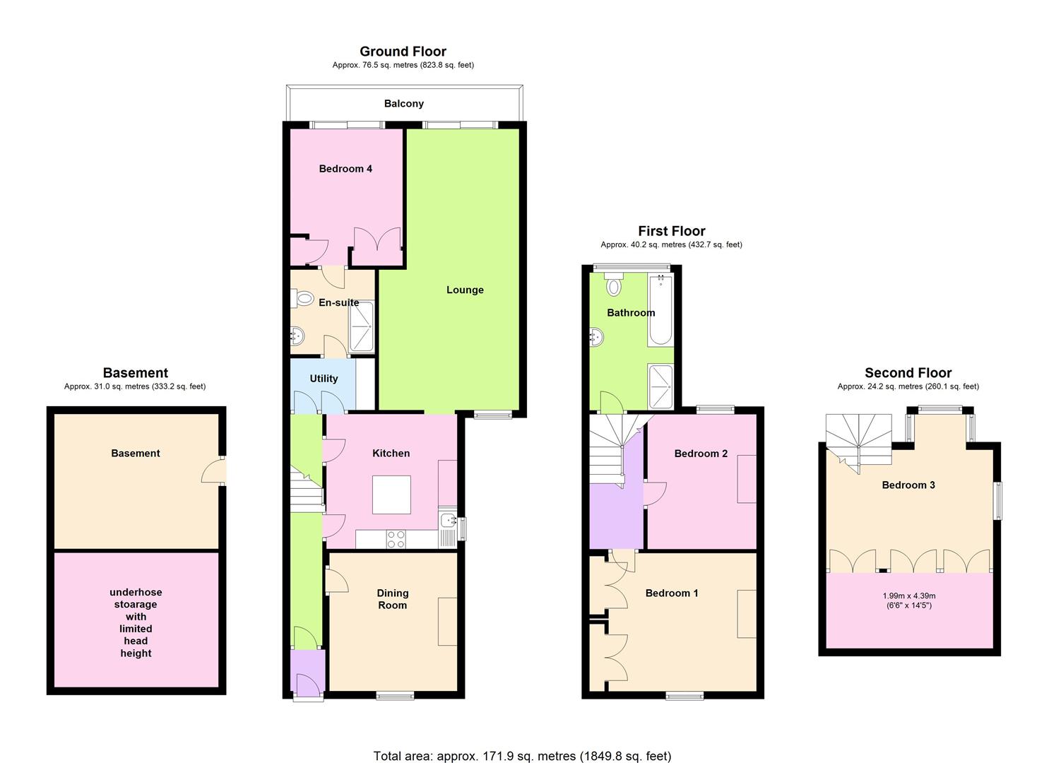 Floorplan for Coast Watchers Cottage, Avalanche Road, Portland