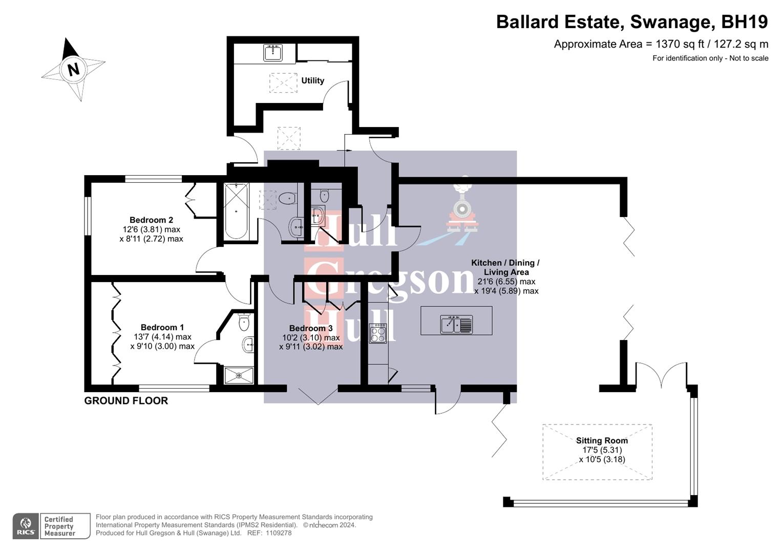 Floorplan for Ballard Estate, Swanage