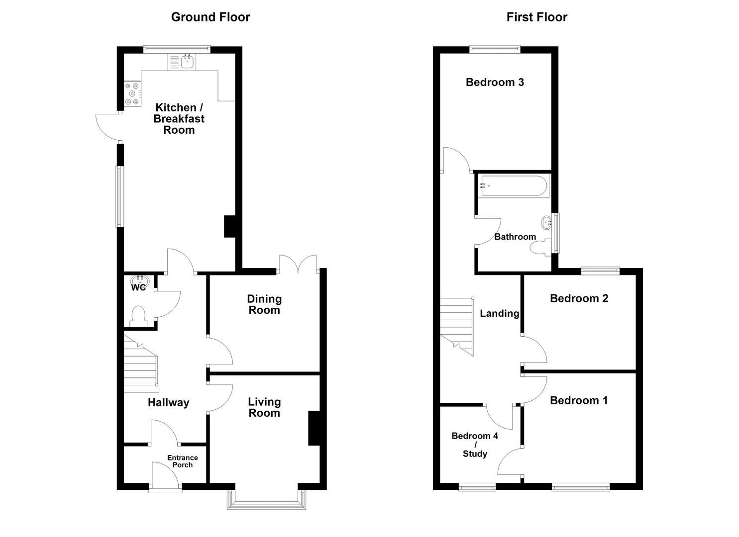 Floorplan for Cecil Road, Swanage