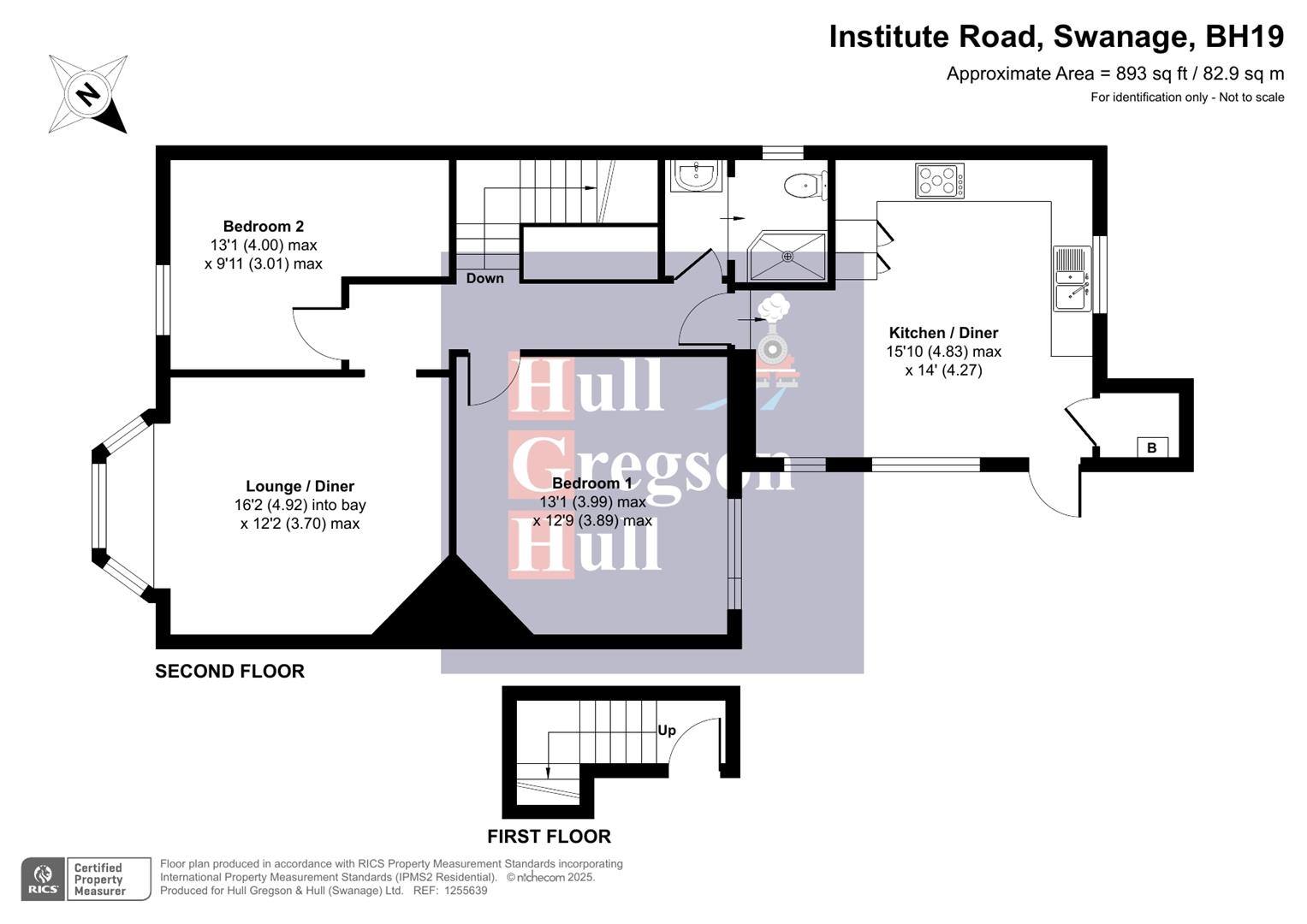 Floorplan for Institute Road, Swanage