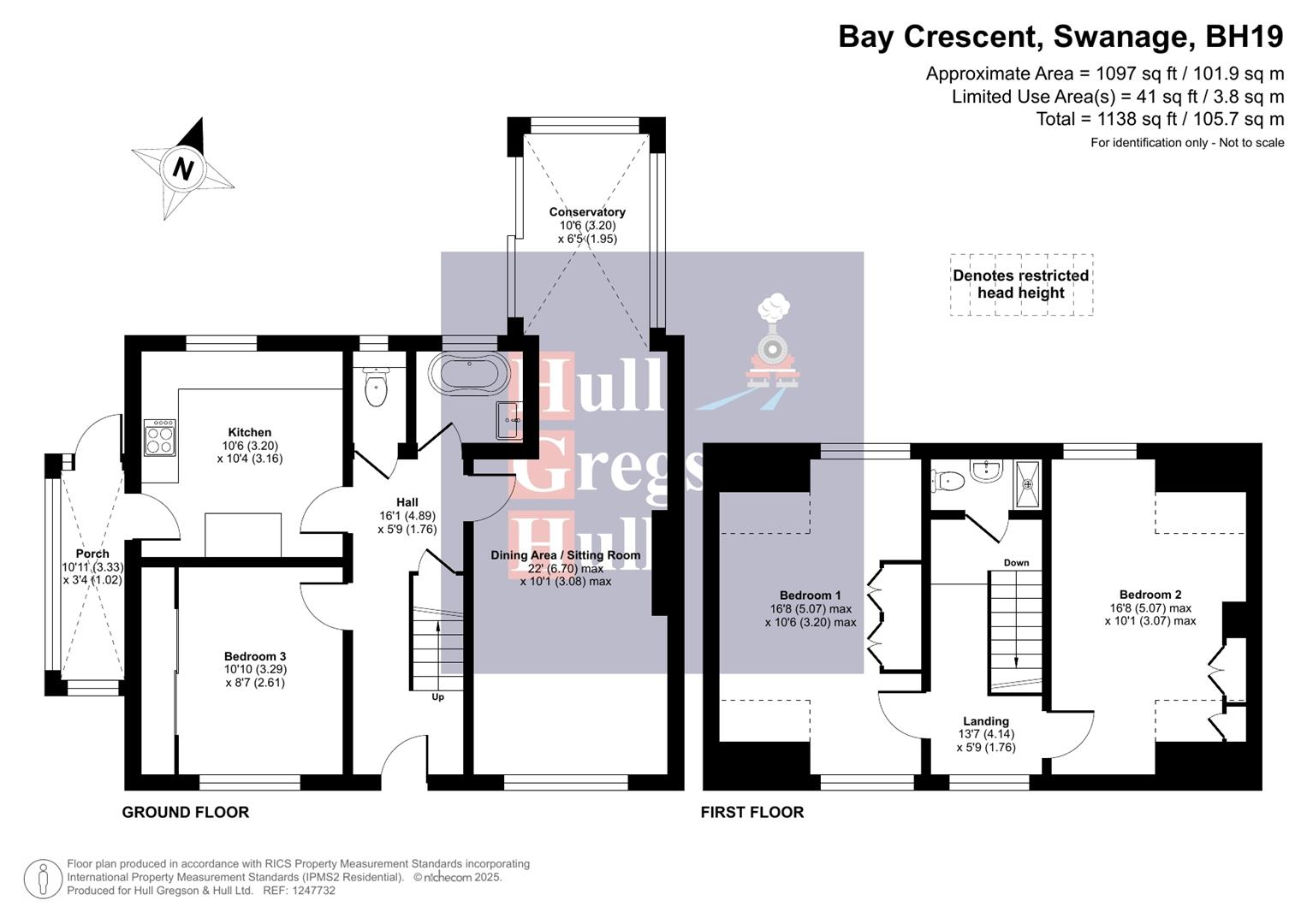 Floorplan for Bay Crescent, Swanage