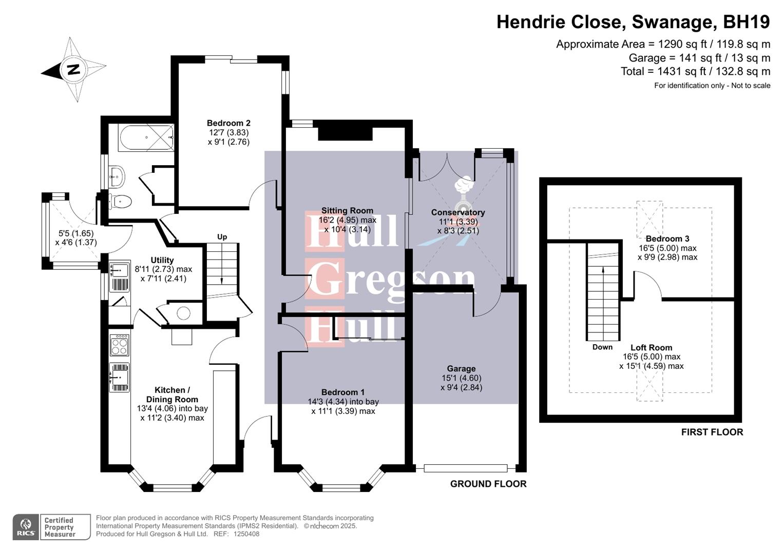 Floorplan for Hendrie Close, Swanage